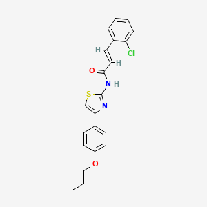 molecular formula C21H19ClN2O2S B2865183 (E)-3-(2-chlorophenyl)-N-(4-(4-propoxyphenyl)thiazol-2-yl)acrylamide CAS No. 476325-62-9