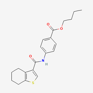 molecular formula C20H23NO3S B2865193 4-(4,5,6,7-四氢苯并[b]噻吩-3-甲酰胺基)苯甲酸丁酯 CAS No. 428825-47-2