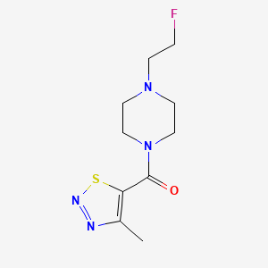 molecular formula C10H15FN4OS B2865194 (4-(2-Fluoroethyl)piperazin-1-yl)(4-methyl-1,2,3-thiadiazol-5-yl)methanone CAS No. 2034226-16-7