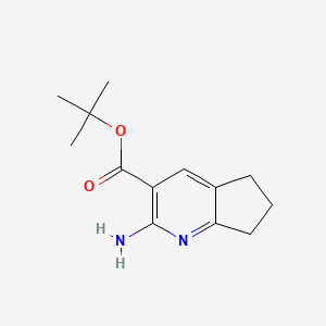 molecular formula C13H18N2O2 B2865198 Tert-butyl 2-amino-6,7-dihydro-5H-cyclopenta[b]pyridine-3-carboxylate CAS No. 2248401-74-1