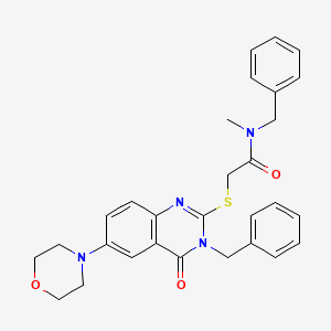 molecular formula C29H30N4O3S B2865200 N-benzyl-2-(3-benzyl-6-morpholin-4-yl-4-oxoquinazolin-2-yl)sulfanyl-N-methylacetamide CAS No. 422278-84-0