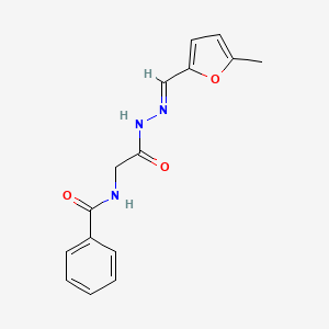 (E)-N-(2-(2-((5-methylfuran-2-yl)methylene)hydrazinyl)-2-oxoethyl)benzamide