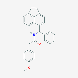 molecular formula C28H25NO2 B286522 N-[1,2-dihydroacenaphthylen-5-yl(phenyl)methyl]-2-(4-methoxyphenyl)acetamide 