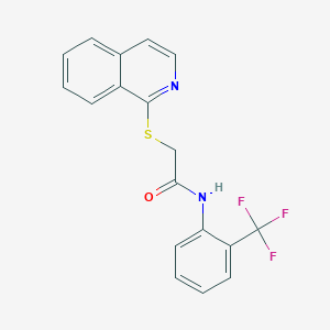 molecular formula C18H13F3N2OS B2865227 2-(isoquinolin-1-ylsulfanyl)-N-[2-(trifluoromethyl)phenyl]acetamide CAS No. 577989-53-8