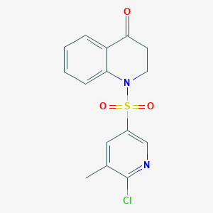 molecular formula C15H13ClN2O3S B2865233 1-[(6-Chloro-5-methylpyridin-3-yl)sulfonyl]-1,2,3,4-tetrahydroquinolin-4-one CAS No. 1797329-90-8