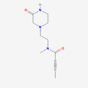 molecular formula C11H17N3O2 B2865238 N-Methyl-N-[2-(3-oxopiperazin-1-yl)ethyl]but-2-ynamide CAS No. 2411230-38-9