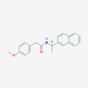 molecular formula C21H21NO2 B286524 2-(4-methoxyphenyl)-N-[1-(2-naphthyl)ethyl]acetamide 