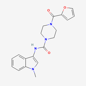 molecular formula C19H20N4O3 B2865243 4-(furan-2-carbonyl)-N-(1-methyl-1H-indol-3-yl)piperazine-1-carboxamide CAS No. 899990-29-5