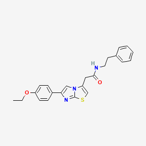 molecular formula C23H23N3O2S B2865244 2-(6-(4-ethoxyphenyl)imidazo[2,1-b]thiazol-3-yl)-N-phenethylacetamide CAS No. 897462-40-7