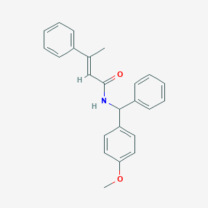 molecular formula C24H23NO2 B286526 N-[(4-methoxyphenyl)(phenyl)methyl]-3-phenyl-2-butenamide 