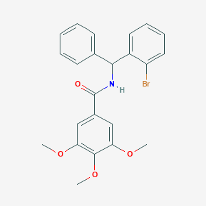 molecular formula C23H22BrNO4 B286527 N-[(2-bromophenyl)(phenyl)methyl]-3,4,5-trimethoxybenzamide 