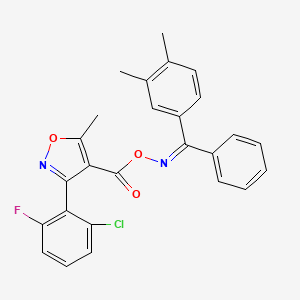 [(Z)-[(3,4-dimethylphenyl)-phenylmethylidene]amino] 3-(2-chloro-6-fluorophenyl)-5-methyl-1,2-oxazole-4-carboxylate