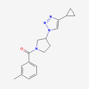 (3-(4-cyclopropyl-1H-1,2,3-triazol-1-yl)pyrrolidin-1-yl)(m-tolyl)methanone