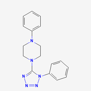 molecular formula C17H18N6 B2865288 1-phenyl-4-(1-phenyl-1H-1,2,3,4-tetrazol-5-yl)piperazine CAS No. 339105-50-9