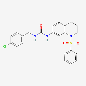 1-(4-Chlorobenzyl)-3-(1-(phenylsulfonyl)-1,2,3,4-tetrahydroquinolin-7-yl)urea