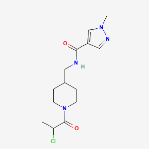 N-[[1-(2-Chloropropanoyl)piperidin-4-yl]methyl]-1-methylpyrazole-4-carboxamide