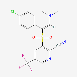 3-[(E)-1-(4-chlorophenyl)-2-(dimethylamino)ethenyl]sulfonyl-5-(trifluoromethyl)pyridine-2-carbonitrile