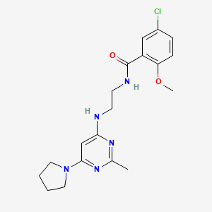molecular formula C19H24ClN5O2 B2865302 5-氯-2-甲氧基-N-(2-((2-甲基-6-(吡咯烷-1-基)嘧啶-4-基)氨基)乙基)苯甲酰胺 CAS No. 1206999-01-0