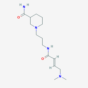 molecular formula C15H28N4O2 B2865313 1-[3-[[(E)-4-(Dimethylamino)but-2-enoyl]amino]propyl]piperidine-3-carboxamide CAS No. 2411332-32-4