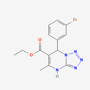 molecular formula C14H14BrN5O2 B2865324 Ethyl 7-(3-bromophenyl)-5-methyl-4,7-dihydrotetrazolo[1,5-a]pyrimidine-6-carboxylate CAS No. 361171-73-5