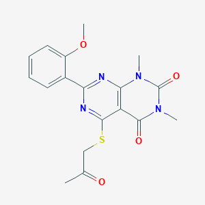 7-(2-Methoxyphenyl)-1,3-dimethyl-5-(2-oxopropylsulfanyl)pyrimido[4,5-d]pyrimidine-2,4-dione