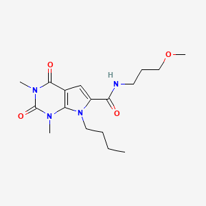 molecular formula C17H26N4O4 B2865340 7-butyl-N-(3-methoxypropyl)-1,3-dimethyl-2,4-dioxo-2,3,4,7-tetrahydro-1H-pyrrolo[2,3-d]pyrimidine-6-carboxamide CAS No. 1021023-52-8