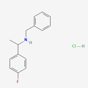 molecular formula C15H17ClFN B2865348 Benzyl-[1-(4-fluoro-phenyl)-ethyl]-amine hydrochloride CAS No. 820245-52-1