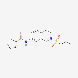 N-(2-(propylsulfonyl)-1,2,3,4-tetrahydroisoquinolin-7-yl)cyclopentanecarboxamide
