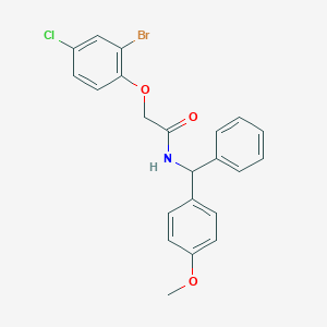 2-(2-bromo-4-chlorophenoxy)-N-[(4-methoxyphenyl)(phenyl)methyl]acetamide
