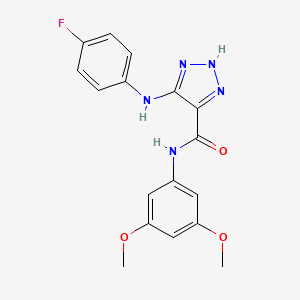 N-(3,5-dimethoxyphenyl)-5-[(4-fluorophenyl)amino]-1H-1,2,3-triazole-4-carboxamide