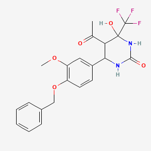 5-acetyl-6-(4-(benzyloxy)-3-methoxyphenyl)-4-hydroxy-4-(trifluoromethyl)tetrahydropyrimidin-2(1H)-one
