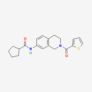 N-(2-(thiophene-2-carbonyl)-1,2,3,4-tetrahydroisoquinolin-7-yl)cyclopentanecarboxamide