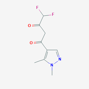 molecular formula C9H10F2N2O2 B2865367 1-(1,5-dimethyl-1H-pyrazol-4-yl)-4,4-difluorobutane-1,3-dione CAS No. 1005585-64-7
