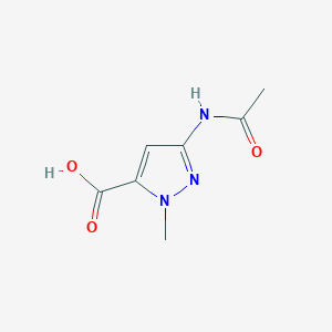 molecular formula C7H9N3O3 B2865379 3-acetamido-1-methyl-1H-pyrazole-5-carboxylic acid CAS No. 245467-36-1