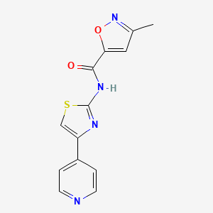 molecular formula C13H10N4O2S B2865383 3-methyl-N-(4-(pyridin-4-yl)thiazol-2-yl)isoxazole-5-carboxamide CAS No. 946318-65-6