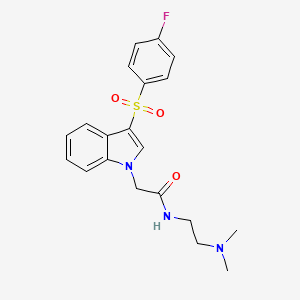 N-(2-(dimethylamino)ethyl)-2-(3-((4-fluorophenyl)sulfonyl)-1H-indol-1-yl)acetamide