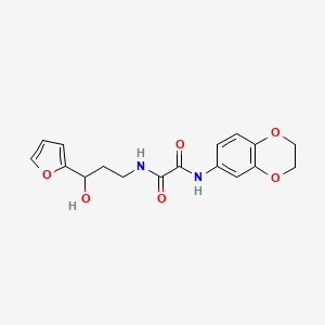 molecular formula C17H18N2O6 B2865391 N1-(2,3-dihydrobenzo[b][1,4]dioxin-6-yl)-N2-(3-(furan-2-yl)-3-hydroxypropyl)oxalamide CAS No. 1421516-61-1