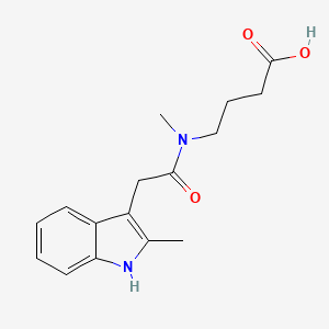 molecular formula C16H20N2O3 B2865395 4-[N-methyl-2-(2-methyl-1H-indol-3-yl)acetamido]butanoic acid CAS No. 1099068-61-7