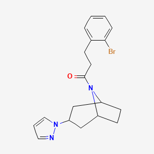 1-((1R,5S)-3-(1H-pyrazol-1-yl)-8-azabicyclo[3.2.1]octan-8-yl)-3-(2-bromophenyl)propan-1-one