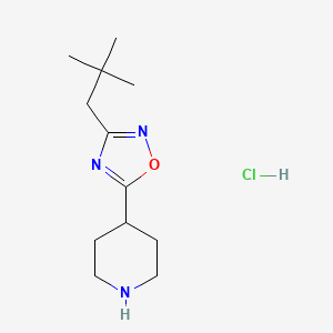 4-[3-(2,2-Dimethylpropyl)-1,2,4-oxadiazol-5-yl]piperidine hydrochloride