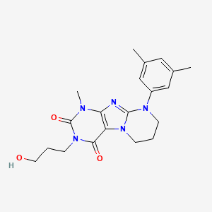 molecular formula C20H25N5O3 B2865416 9-(3,5-dimethylphenyl)-3-(3-hydroxypropyl)-1-methyl-7,8-dihydro-6H-purino[7,8-a]pyrimidine-2,4-dione CAS No. 844823-72-9