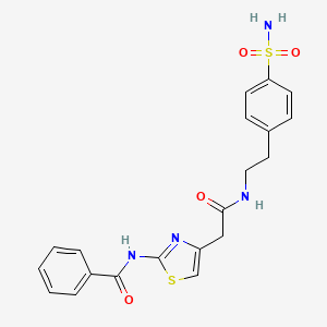 molecular formula C20H20N4O4S2 B2865431 N-(4-(2-oxo-2-((4-sulfamoylphenethyl)amino)ethyl)thiazol-2-yl)benzamide CAS No. 941984-86-7