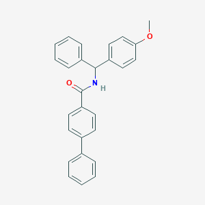 N-[(4-methoxyphenyl)(phenyl)methyl]-4-biphenylcarboxamide