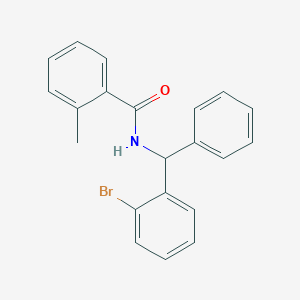 molecular formula C21H18BrNO B286545 N-[(2-bromophenyl)(phenyl)methyl]-2-methylbenzamide 