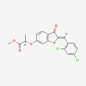 molecular formula C19H14Cl2O5 B2865451 (Z)-methyl 2-((2-(2,4-dichlorobenzylidene)-3-oxo-2,3-dihydrobenzofuran-6-yl)oxy)propanoate CAS No. 848686-58-8