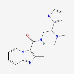 molecular formula C18H23N5O B2865467 N-(2-(dimethylamino)-2-(1-methyl-1H-pyrrol-2-yl)ethyl)-2-methylimidazo[1,2-a]pyridine-3-carboxamide CAS No. 1209558-84-8
