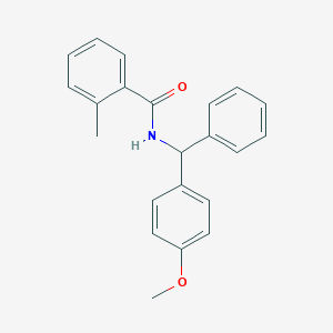 molecular formula C22H21NO2 B286547 N-[(4-methoxyphenyl)(phenyl)methyl]-2-methylbenzamide 