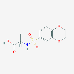molecular formula C11H13NO6S B2865475 2-(2,3-Dihydro-benzo[1,4]dioxine-6-sulfonylamino)-propionic acid CAS No. 298207-76-8