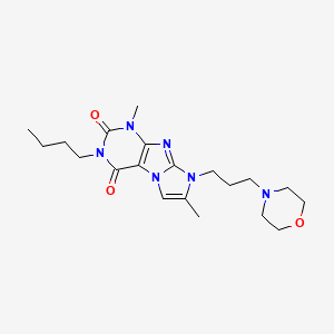 molecular formula C20H30N6O3 B2865483 3-butyl-1,7-dimethyl-8-(3-morpholinopropyl)-1H-imidazo[2,1-f]purine-2,4(3H,8H)-dione CAS No. 941900-08-9