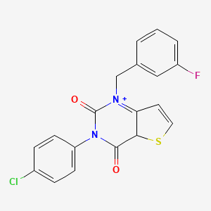 molecular formula C19H12ClFN2O2S B2865488 3-(4-chlorophenyl)-1-[(3-fluorophenyl)methyl]-1H,2H,3H,4H-thieno[3,2-d]pyrimidine-2,4-dione CAS No. 1326849-31-3